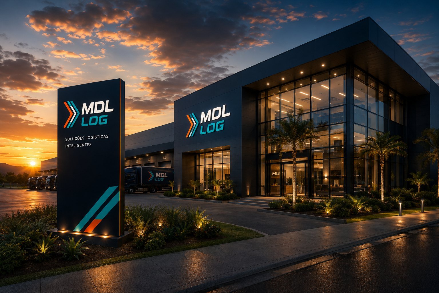 Sede da MDL LOG — centro de operações e distribuição